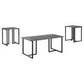 Weathered Grey And Black 3 Piece Occasional Set Grey Primary Living Space Transitional Tabeltop Rectangular Coffee & End Tables Powder Coated Metal