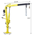 Hydraulic Pickup Truck Crane With Hand Winchpickup Truck Bed Hoist Jib Crane 2000 Lb. Capacity Yellow Yellow Steel