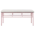 Powder Pink Bench Pink Microfiber Or Microsuede Bedroom White Traditional Metal