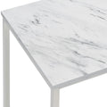 White And Satin Nickel Coffee Table With Casters White Casters Or Wheels Primary Living Space Contemporary,Modern Tabeltop Rectangular Coffee & End Tables Metal