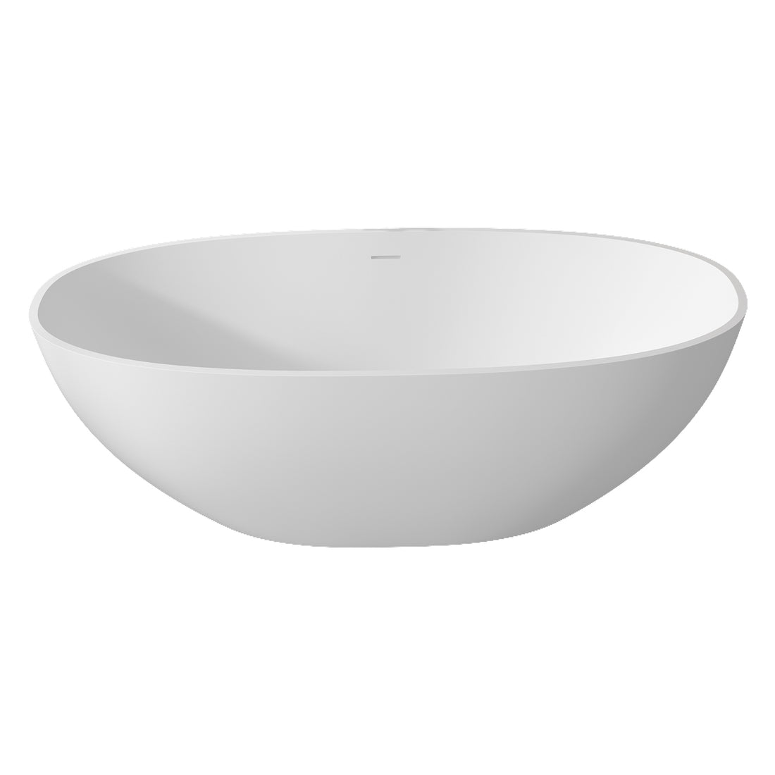 71" 35" Matte White Solid Surface Bathtub - Matte