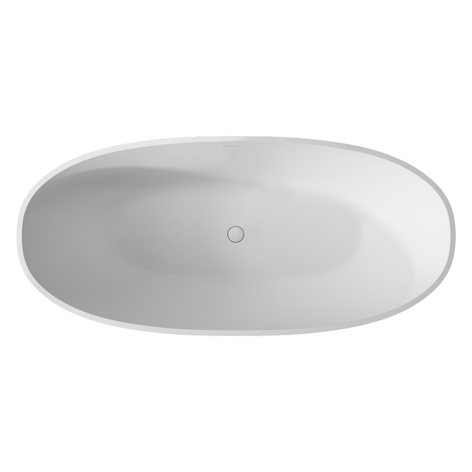 71" 35" Matte White Solid Surface Bathtub - Matte