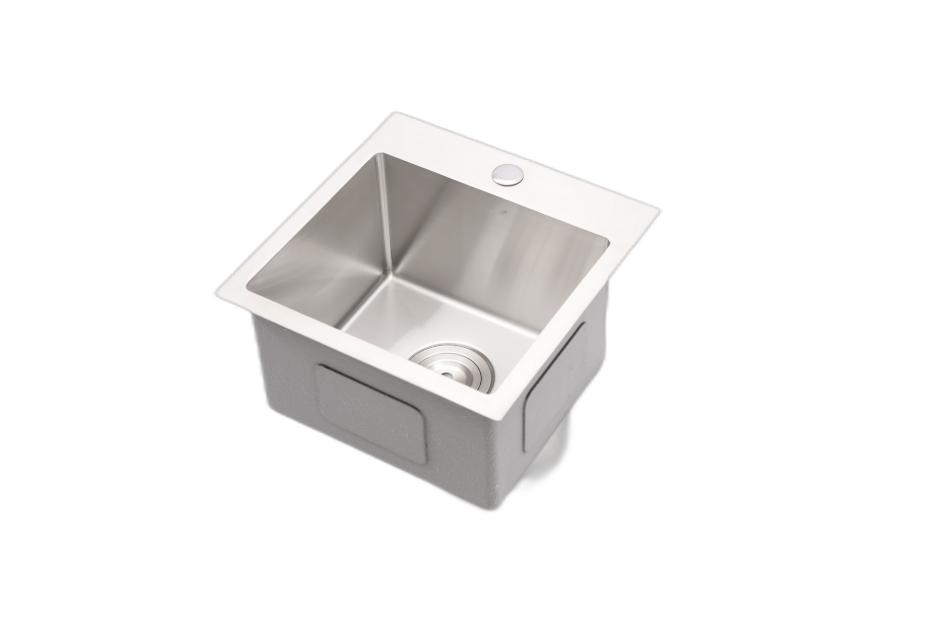 Stainless Steel Drop In Kitchen Sink 15 Inch Drop In Topmount Sinks 16 Gauge 15X15X9" Brushed Nickel Stainless Steel