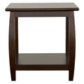 Cappuccino Square End Table Brown Primary Living Space Transitional Square Shelves Coffee & End Tables Wood