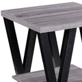 Black And Grey Angled Leg End Table Grey Primary Living Space Contemporary,Modern Tabeltop Rectangular Shelves Coffee & End Tables Wood