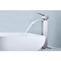 Waterfall Spout Single Handle Bathroom Sink Faucet Brushed Nickel Stainless Steel