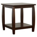 Cappuccino Square End Table Brown Primary Living Space Transitional Square Shelves Coffee & End Tables Wood