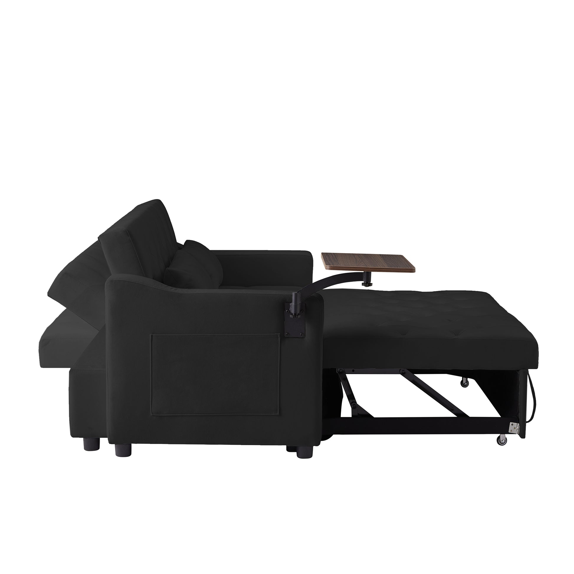 Black Velvet Sofa Bed Black Velvet Wood Tufted Back Foam Velvet 2 Seat