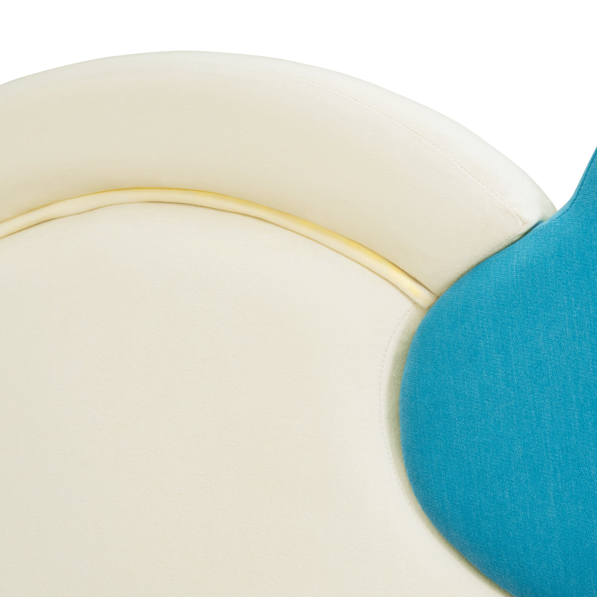 Full Size Upholstered Platform Bed With Cloud Shaped Headboard And Embedded Light Stripe, Velvet, Beige Beige Velvet