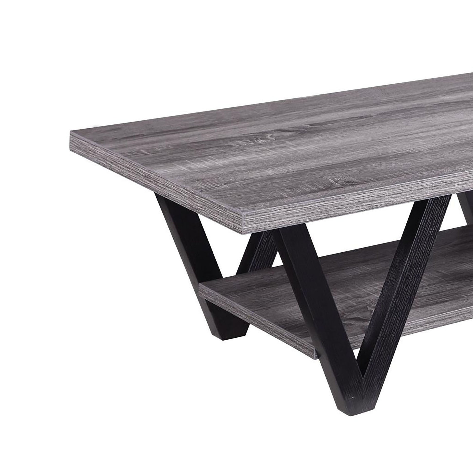 Black And Grey Angled Leg Coffee Table Grey Gray Primary Living Space Contemporary,Modern Rectangular Coffee & End Tables Wood