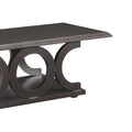 Cappuccino C Shaped Coffee Table Brown Primary Living Space Transitional Rectangular Shelves Coffee & End Tables Wood