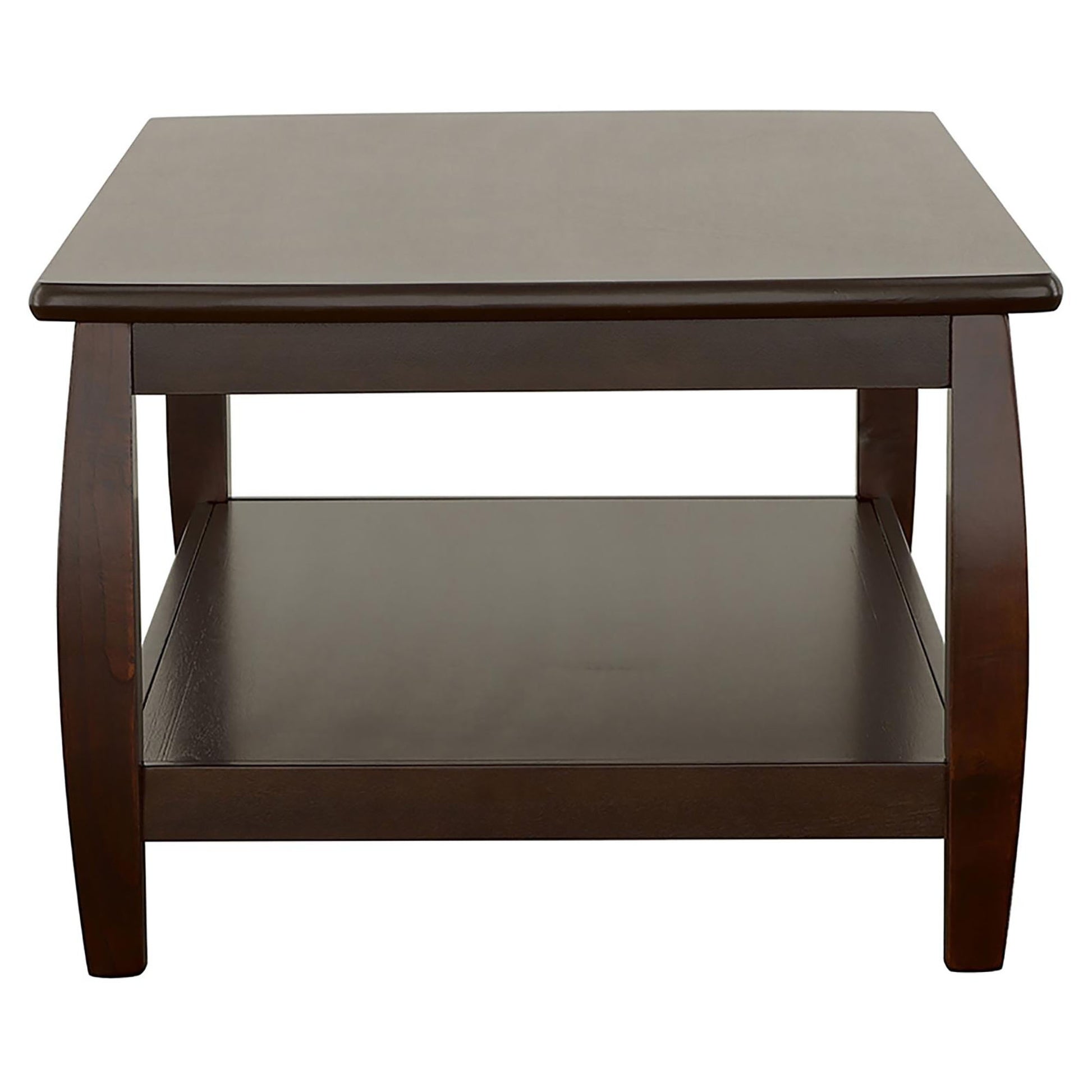 Cappuccino Rectangular Coffee Table Brown Primary Living Space Transitional Rectangular Shelves Coffee & End Tables Wood