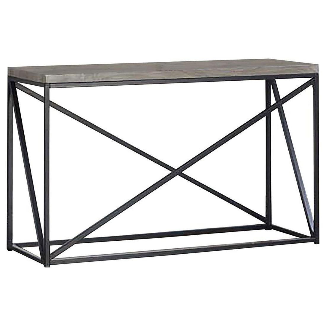 Sonoma Grey And Black Rectangular Sofa Table Grey Primary Living Space Industrial Rectangular Coffee & End Tables Metal