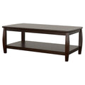 Cappuccino Rectangular Coffee Table Brown Primary Living Space Transitional Rectangular Shelves Coffee & End Tables Wood