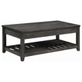 Grey Lift Top Coffee Table Grey Gray Primary Living Space Transitional Pine Rectangular Shelves Coffee & End Tables Wood