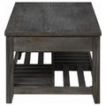 Grey Lift Top Coffee Table Grey Gray Primary Living Space Transitional Pine Rectangular Shelves Coffee & End Tables Wood