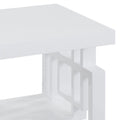 High Glossy White Rectangular End Table White Primary Living Space Transitional Rectangular Shelves Coffee & End Tables Glossy Wood