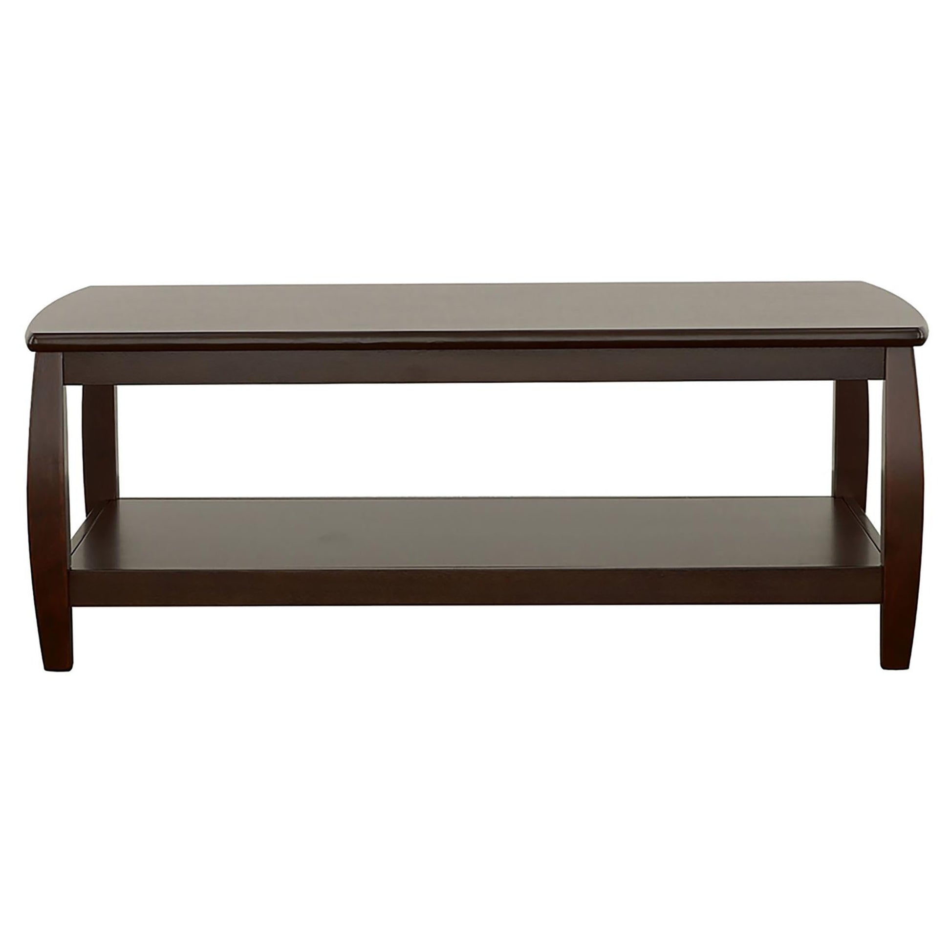 Cappuccino Rectangular Coffee Table Brown Primary Living Space Transitional Rectangular Shelves Coffee & End Tables Wood