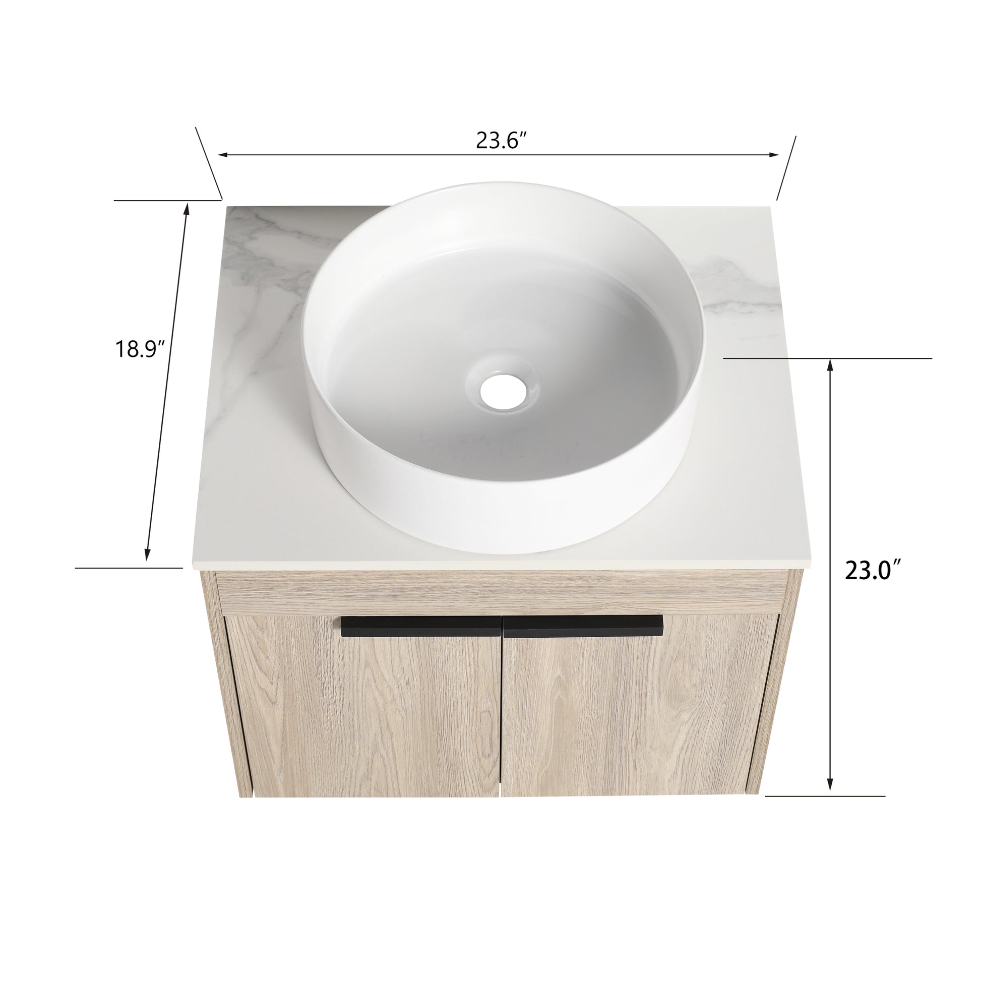 24 " Modern Design Float Bathroom Vanity With Ceramic Basin Set, Wall Mounted White Oak Vanity With Soft Close Door,Kd Packing,Kd Packing,2 Pieces Parcel Top Bab400Mowh White Oak 2 Bathroom Wall Mounted Plywood