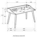 Grey 4 Compartment Writing Desk Grey Gray Writting Desk Office Mid Century Modern Rubberwood Rectangular Open Storage Desk Wood