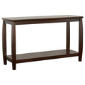 Cappuccino Rectangular Sofa Table Brown Espresso Primary Living Space Transitional Tabeltop Rectangular Shelves Console Tables Wood