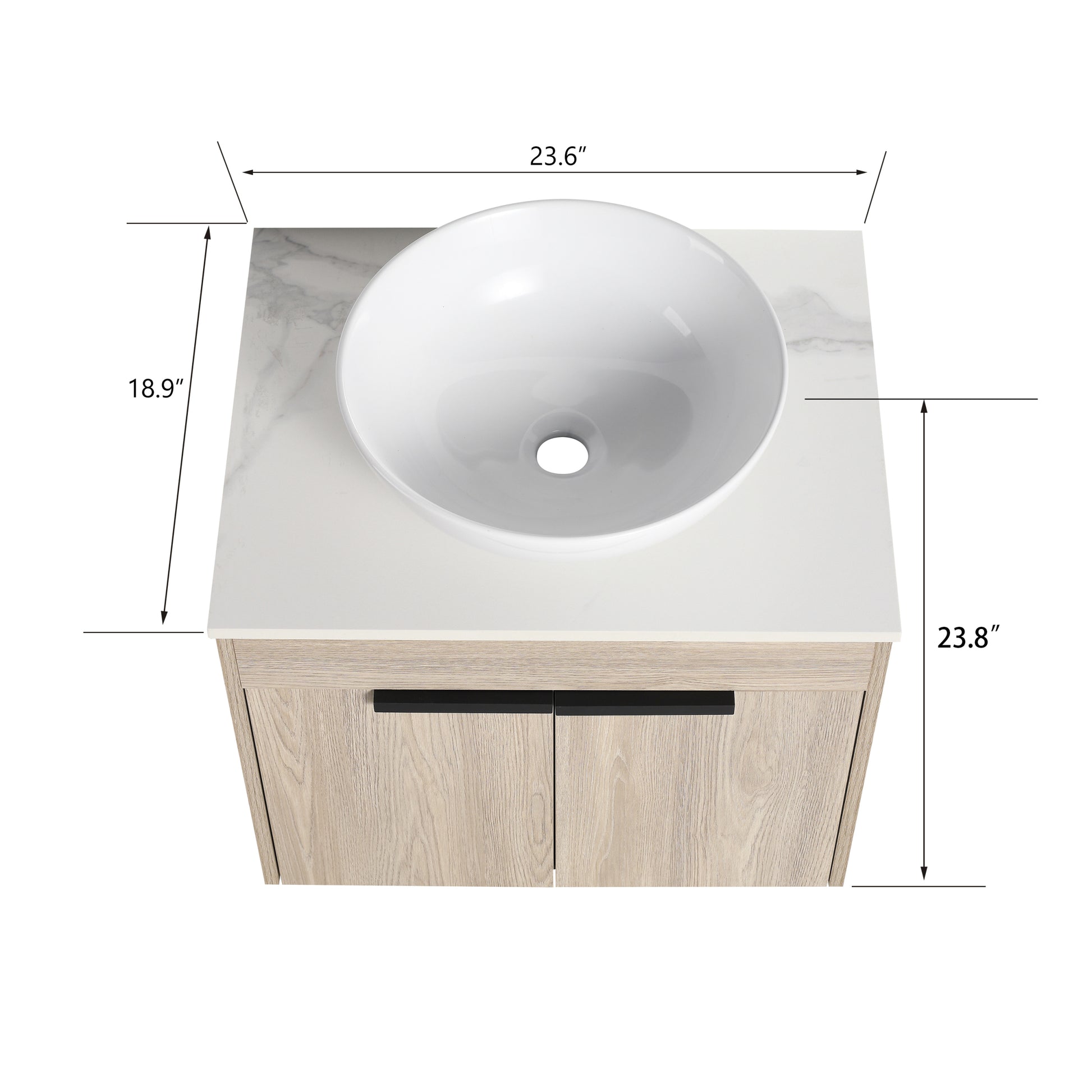 24 " Modern Design Float Bathroom Vanity With Ceramic Basin Set, Wall Mounted White Oak Vanity With Soft Close Door,Kd Packing,Kd Packing,2 Pieces Parcel Top Bab321Mowh White Oak 2 Bathroom Wall Mounted Plywood