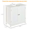 24 Pedestal Sink Bathroom Vanity Cabinet White White Mdf