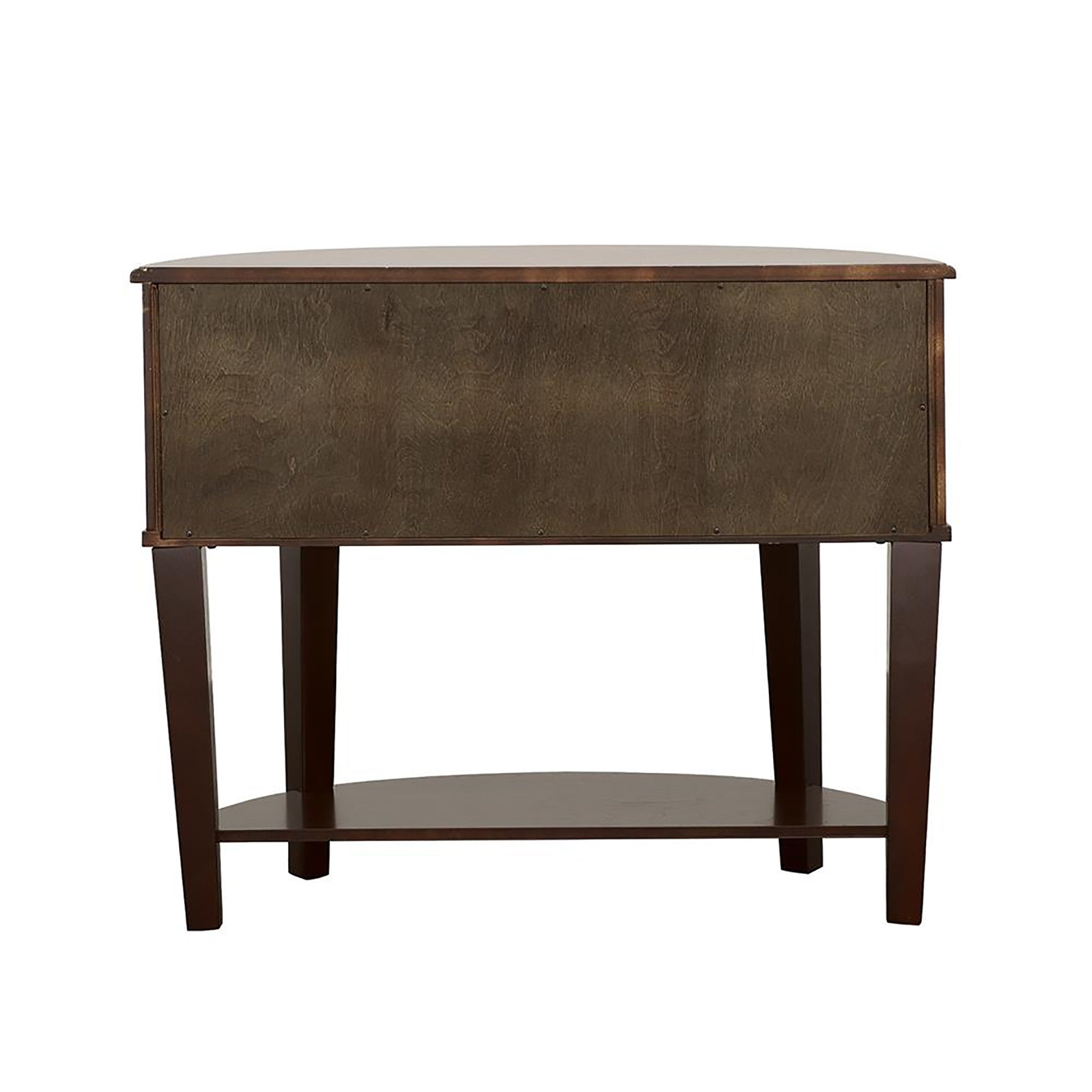 Cappuccino Demilune Shape Console Table Brown Primary Living Space Transitional Semicircular Drawers Console Tables Wood