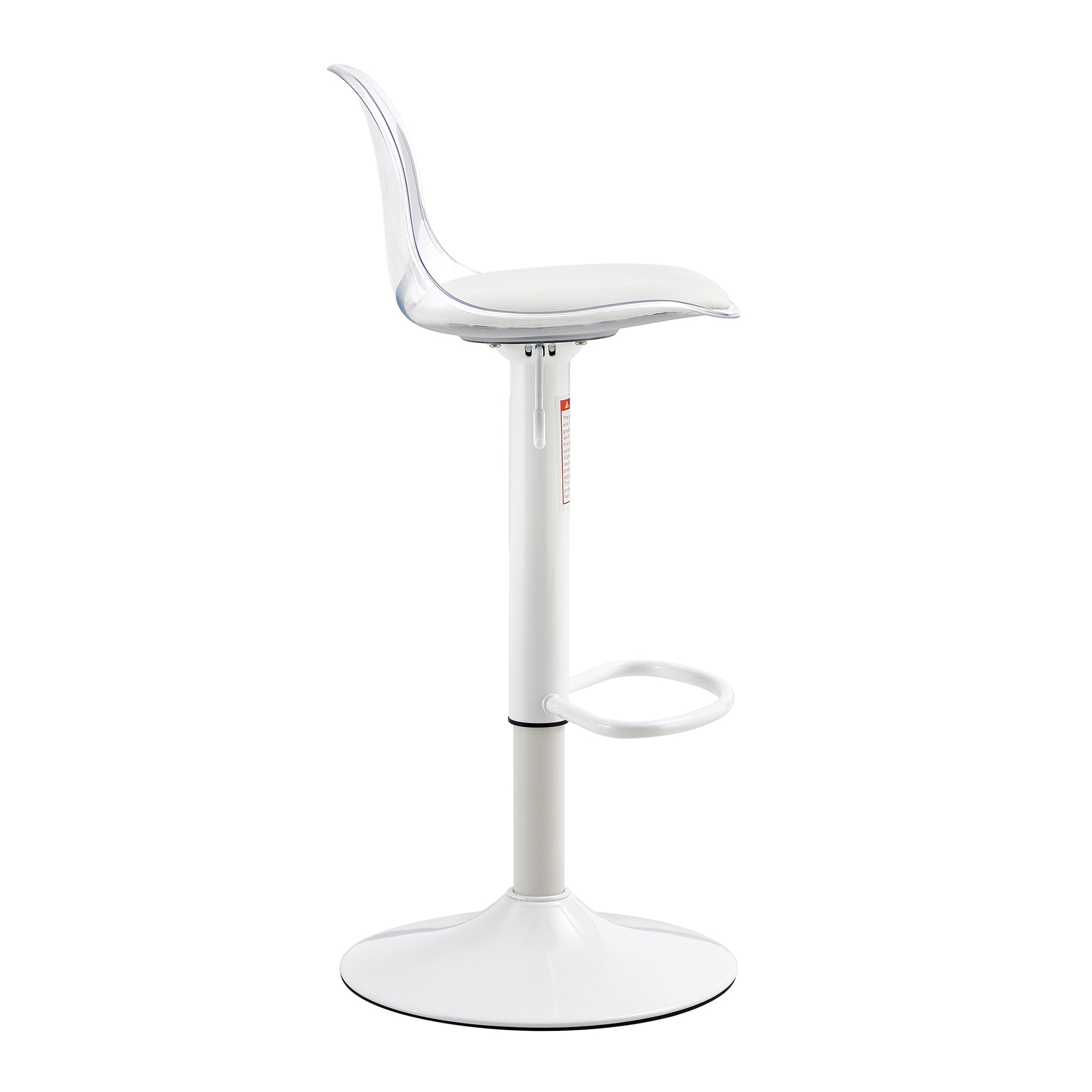 Modern Minimalist Bar Chairs And Bar Stools. Can Rotate 360 And Adjust Lifting. Pet Backrest And Pu Seats. Set Of 2. Suitable For Bars, Restaurants, And Front Desk Cashiers. White Pu