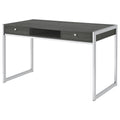 Weathered Grey 2 Drawer Writing Desk Grey Gray Writting Desk Office Contemporary,Modern Rectangular Drawers Desk Polished Wood Sled