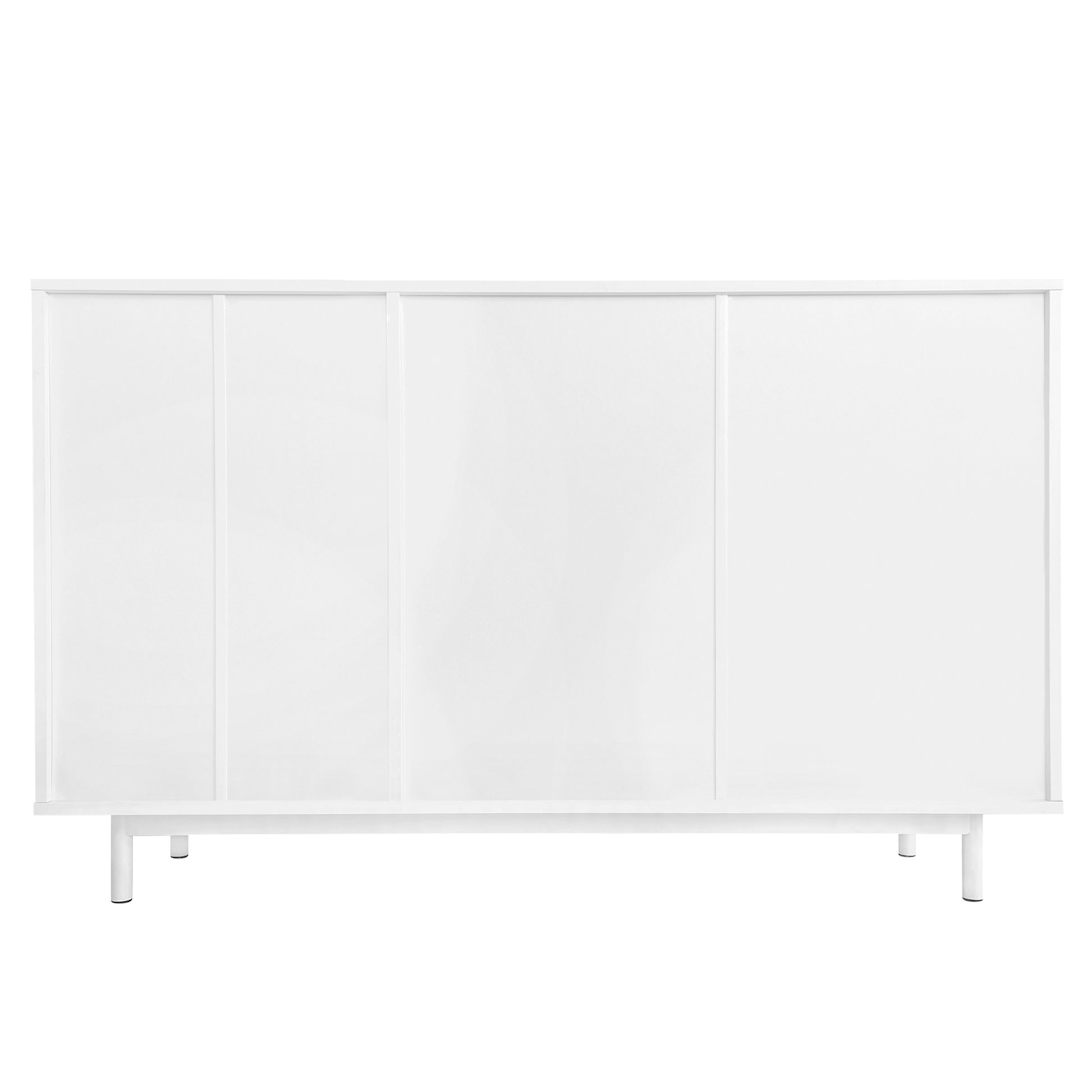 Wave Pattern Storage Cabinet With 2 Doors And 2 Drawers, Adjustable, Suitable For Study,Entrance And Living Room White Mdf