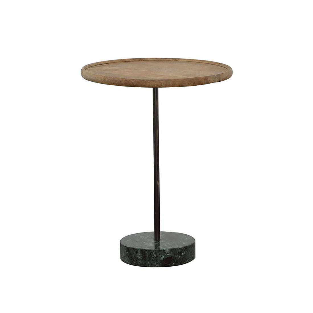 Natural And Green Round Marble Base Accent Table Brown Primary Living Space Farmhouse,Rustic Tabeltop Mango Round Coffee & End Tables Wood Pedestal