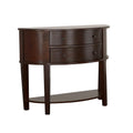 Cappuccino Demilune Shape Console Table Brown Primary Living Space Transitional Semicircular Drawers Console Tables Wood