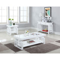 Glossy White 2 Drawer Sofa Table White Primary Living Space Transitional Rectangular Drawers Console Tables Glossy Wood