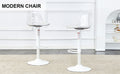 Modern Minimalist Bar Chairs And Bar Stools. Can Rotate 360 And Adjust Lifting. Pet Backrest And Pu Seats. Set Of 2. Suitable For Bars, Restaurants, And Front Desk Cashiers. White Pu