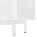 Wave Pattern Storage Cabinet With 2 Doors And 2 Drawers, Adjustable, Suitable For Study,Entrance And Living Room White Mdf