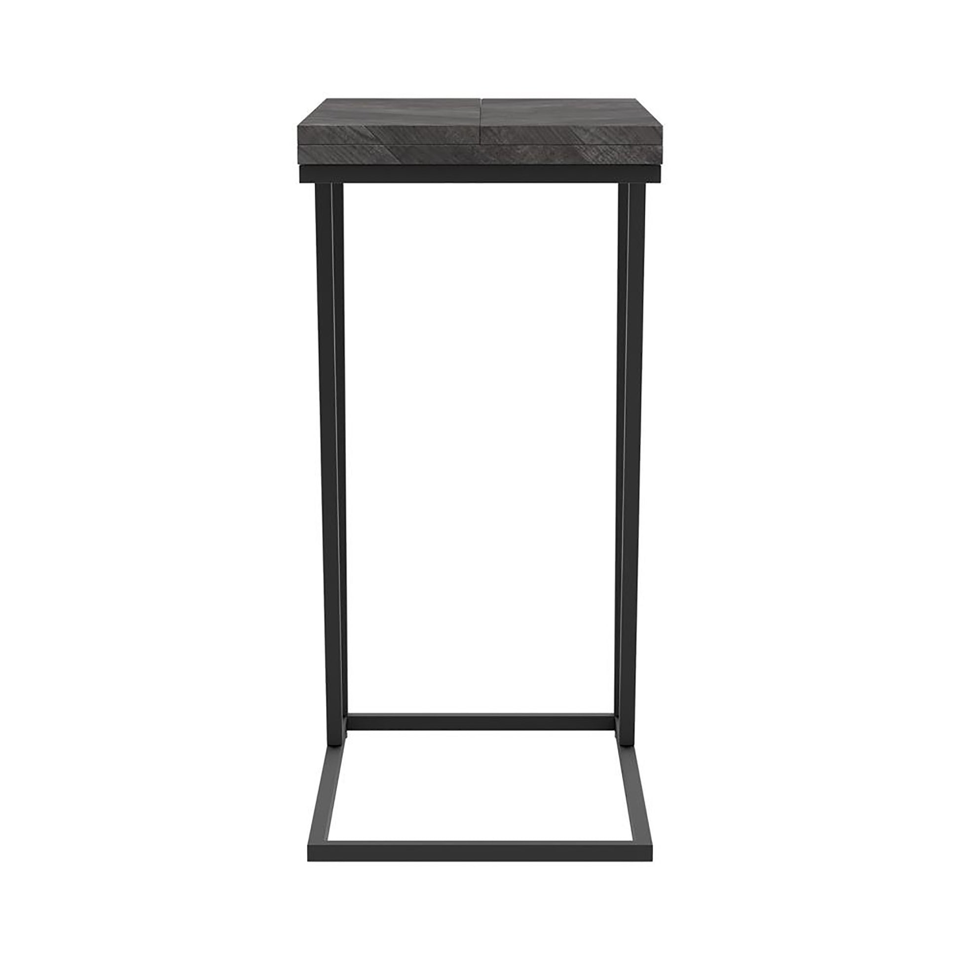 Rustic Grey And Sandy Black Rectangle Accent Table Grey Gray Primary Living Space Industrial Tabeltop Rectangular Coffee & End Tables Metal Sled