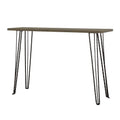 Concrete And Black Rectangular Console Table Grey Primary Living Space Industrial Tabeltop Rectangular Console Tables Wood Hairpin