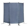 6 Ft Modern Room Divider, 3 Panel Folding Privacy Screen W Metal Standing, Portable Wall Partition, Gray Gray Metal