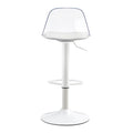 Modern Minimalist Bar Chairs And Bar Stools. Can Rotate 360 And Adjust Lifting. Pet Backrest And Pu Seats. Set Of 2. Suitable For Bars, Restaurants, And Front Desk Cashiers. White Pu