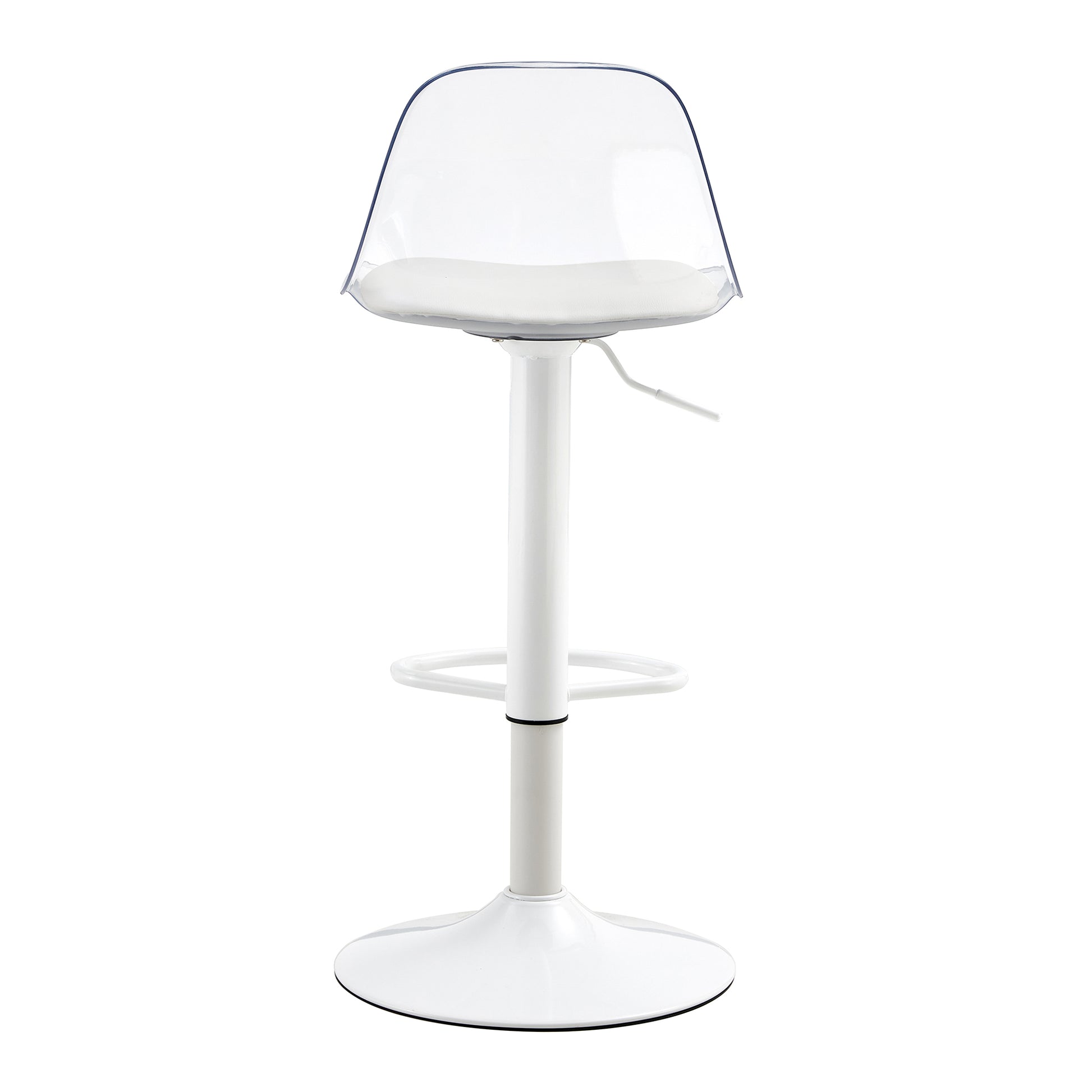 Modern Minimalist Bar Chairs And Bar Stools. Can Rotate 360 And Adjust Lifting. Pet Backrest And Pu Seats. Set Of 2. Suitable For Bars, Restaurants, And Front Desk Cashiers. White Pu