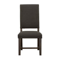 Warm Grey And Smokey Black Upholestered Side Chair Set Of 2 Solid Grey Dining Room Wipe Clean Rectangular Transitional Side Chair Rubberwood Solid Back Foam Upholstered