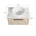 30''Modern Design Float Bathroom Vanity With Ceramic white oak-2-bathroom-wall mounted-plywood