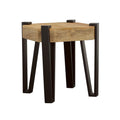 Natural And Matte Black Rectangular End Table Brown Primary Living Space Farmhouse,Rustic Mango Square Coffee & End Tables Wood Hairpin