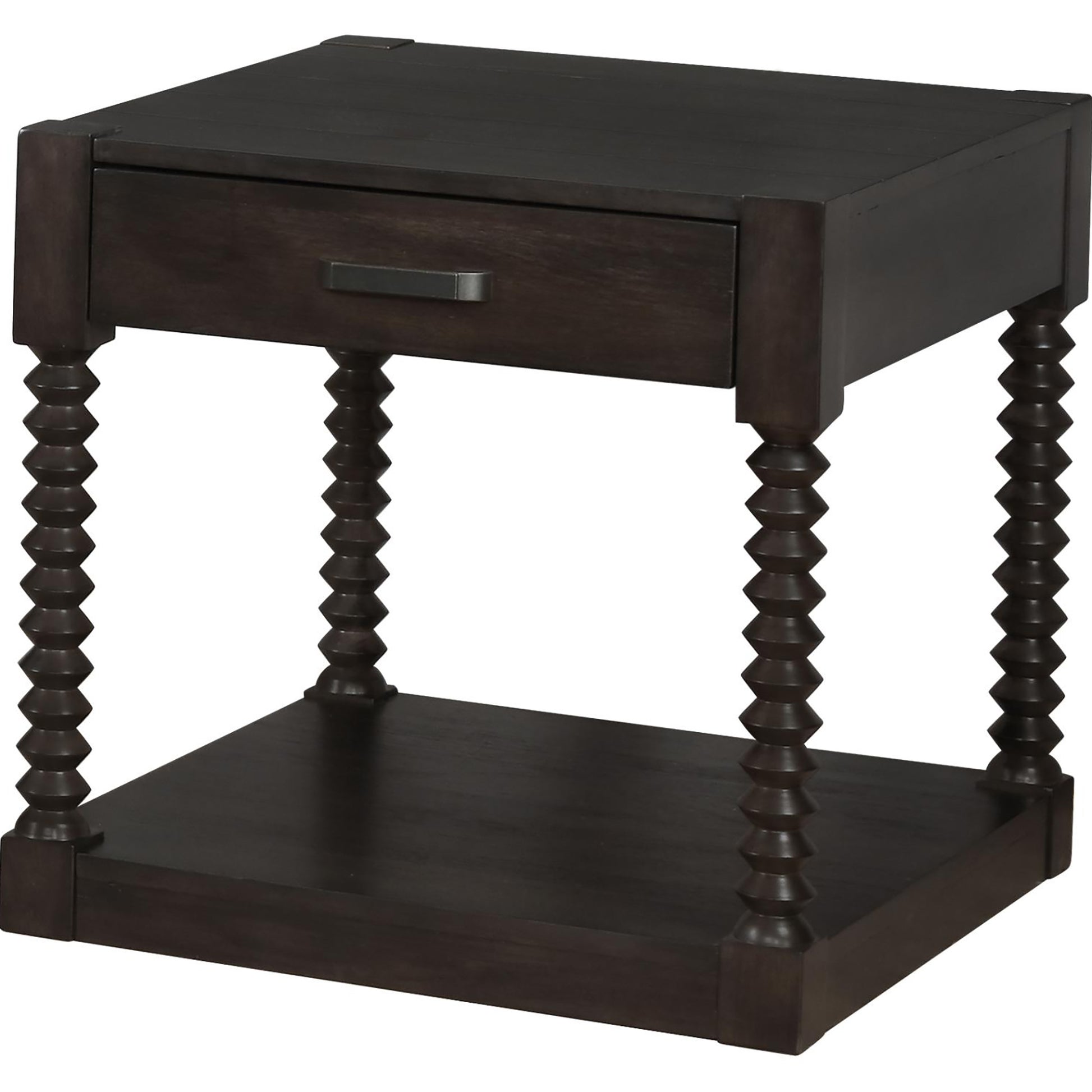 Coffee Bean 1 Drawer End Table Brown Primary Living Space Traditional Rectangular Drawers Coffee & End Tables Wood