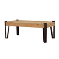 Natural And Matte Black Top Coffee Table Brown Primary Living Space Farmhouse,Rustic Mango Rectangular Coffee & End Tables Wood Hairpin