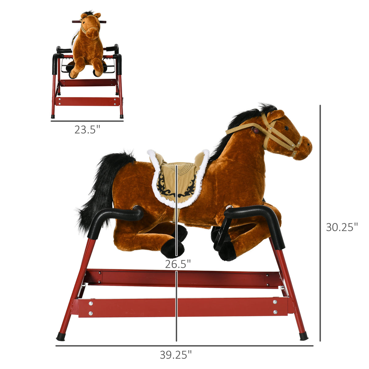 Kids Spring Mounted Rocking Animals Kids Spring Rocking Horse, Ride On Horse For Girls And Boys With Anima