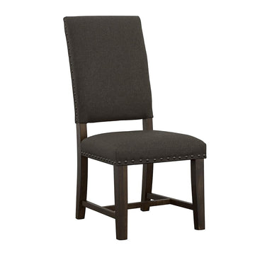 Warm Grey And Smokey Black Upholestered Side Chair Set Of 2 Solid Grey Dining Room Wipe Clean Rectangular Transitional Side Chair Rubberwood Solid Back Foam Upholstered