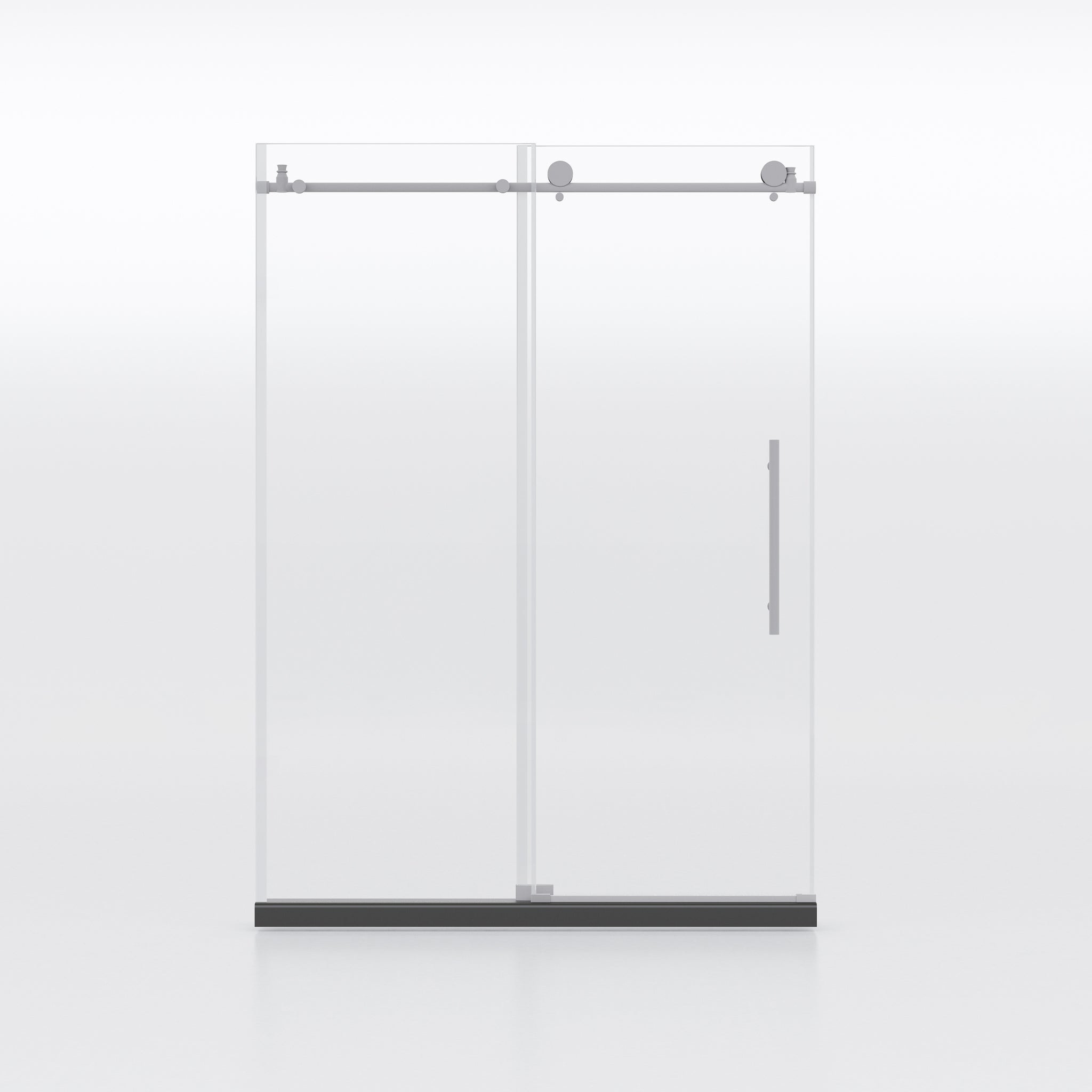 Frameless Shower Doors 60" Width x 76"Height with 5 brushed nickel-bathroom-american