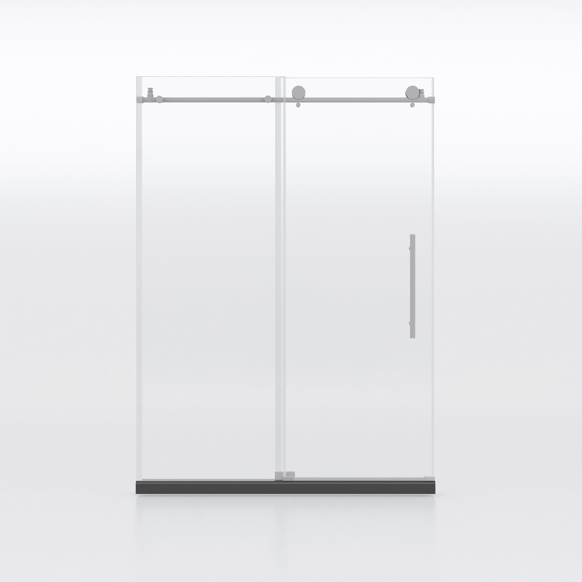 Frameless Shower Doors 60" Width X 76"Height With 5 16" 8Mm Clear Tempered Glass, Brushed Nickel Finish Brushed Nickel Bathroom American Design Glass Tempered Glass